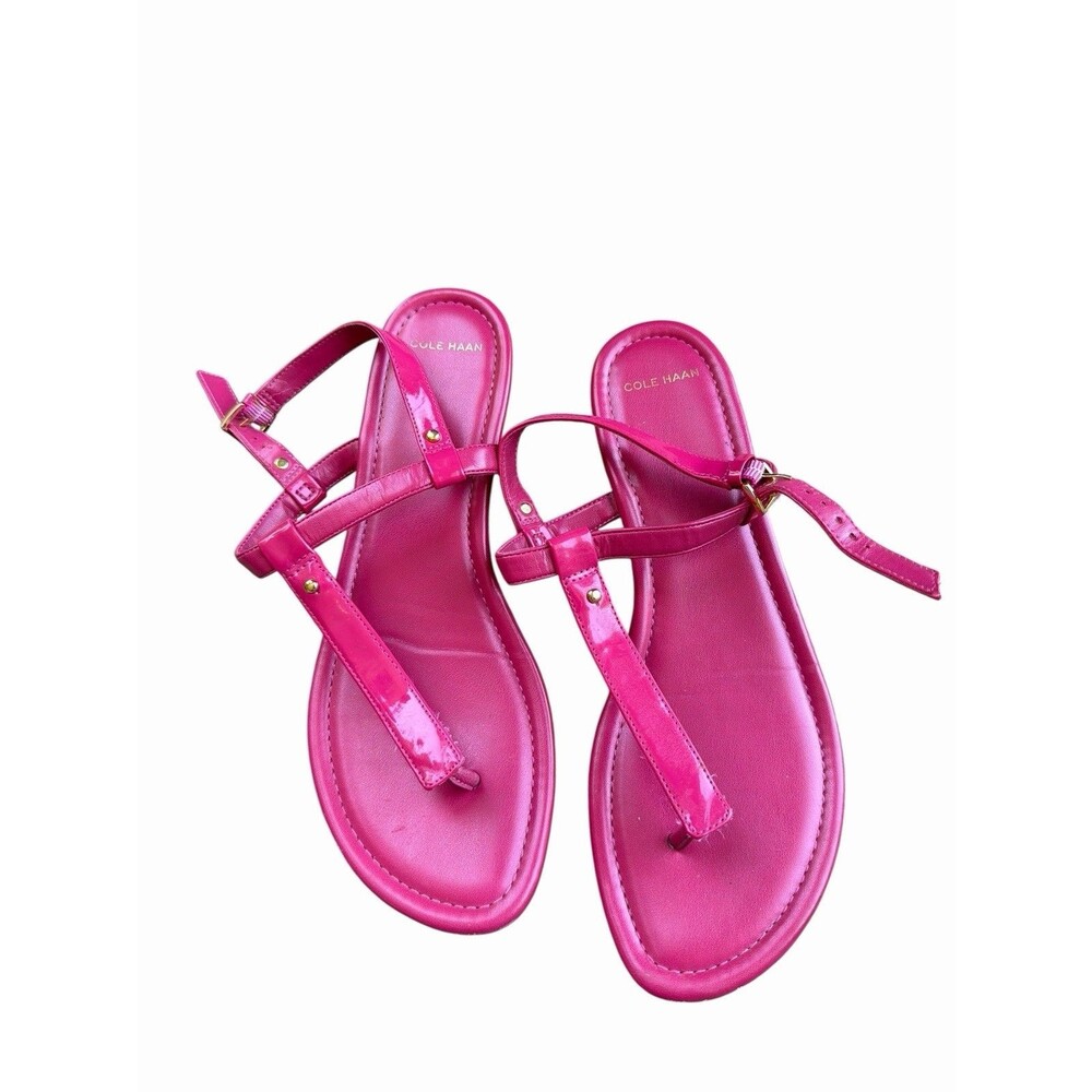 Cole Haan patent sandal Boardwalk Thong Electra pink raspberry Summer Flip Flop
